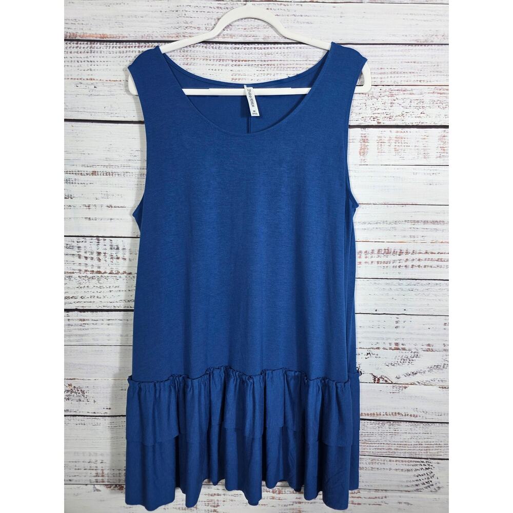 Zenana Premium Blue Tunic Tank Women's Plus Size 3XL